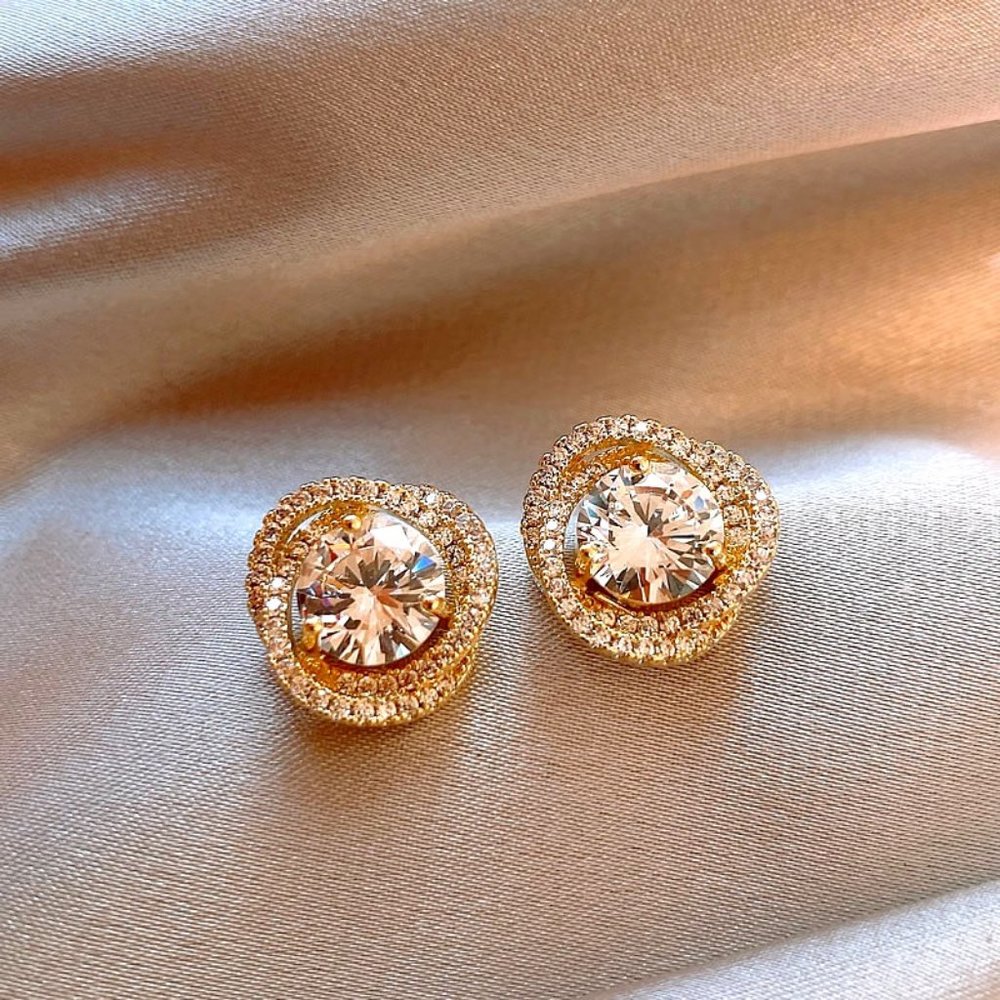 GOLICC Wave Zircon Earrings